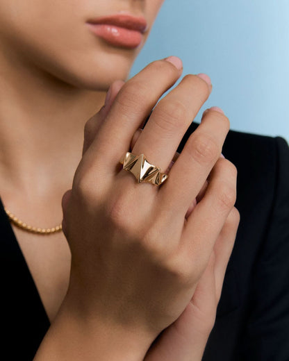 Modern Geometric Design 925 Sterling Silver - Minimalist Ring Jewelry