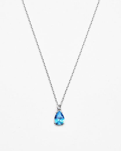 Dainty Silver Birthstone Necklace for Mom - Birthstone Jewelry