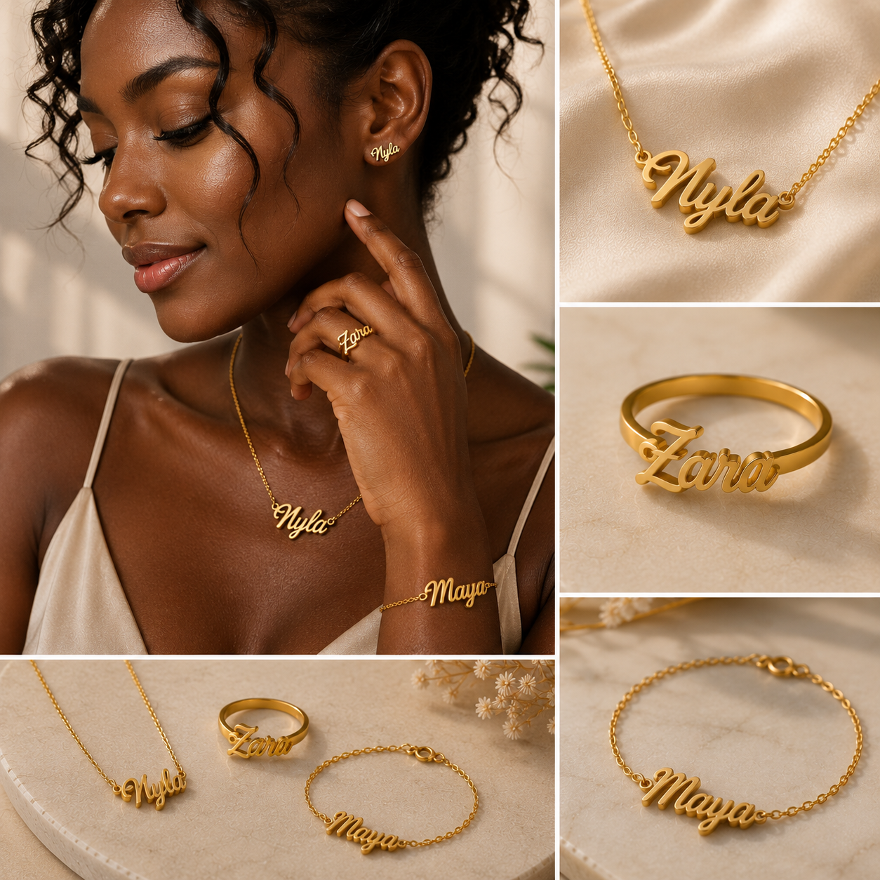The Signature Trio - Personalized Name Jewelry Set