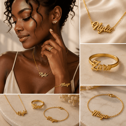 The Signature Trio - Personalized Name Jewelry Set