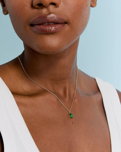 Dainty Silver Birthstone Necklace for Mom - Birthstone Jewelry