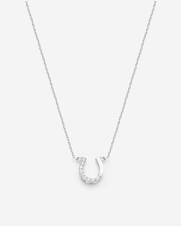 CZ Horseshoe Pendant Necklace - Lucy Jewelry