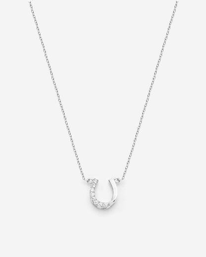 CZ Horseshoe Pendant Necklace - Lucy Jewelry
