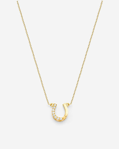CZ Horseshoe Pendant Necklace - Lucy Jewelry