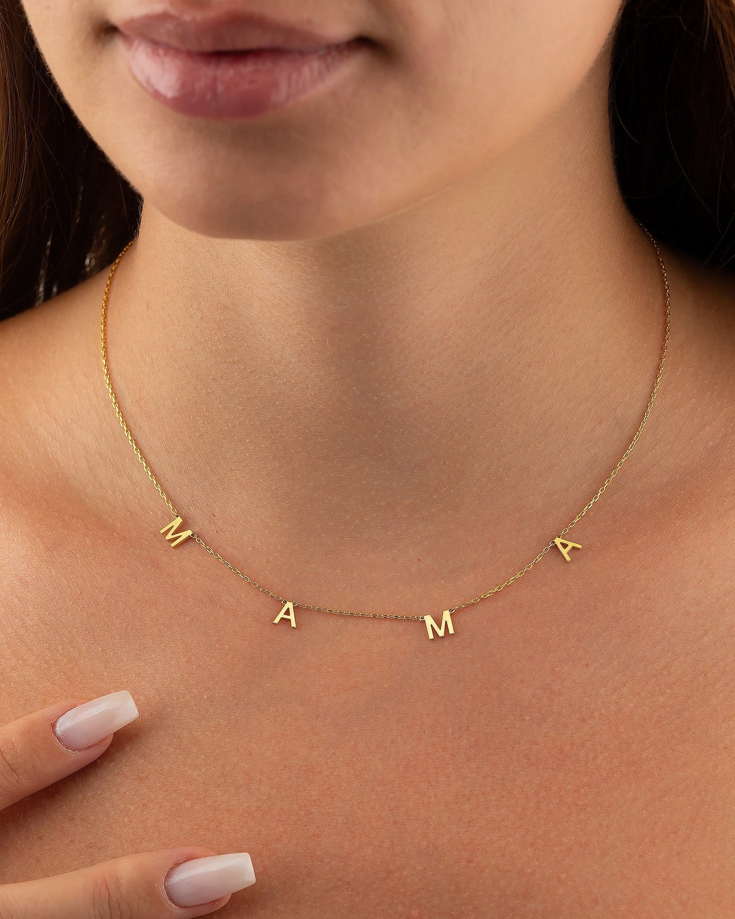 MAMA Necklace, Gold Letter Necklace