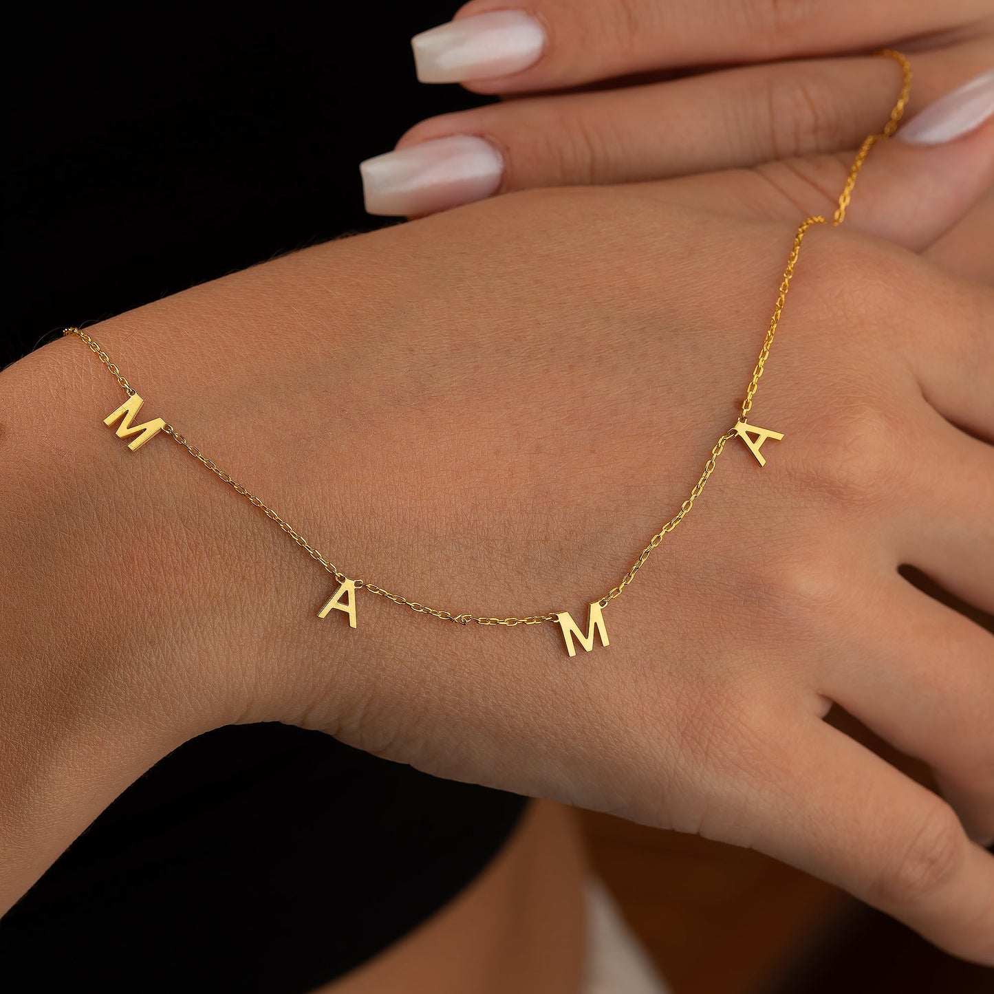 MAMA Necklace, Gold Letter Necklace