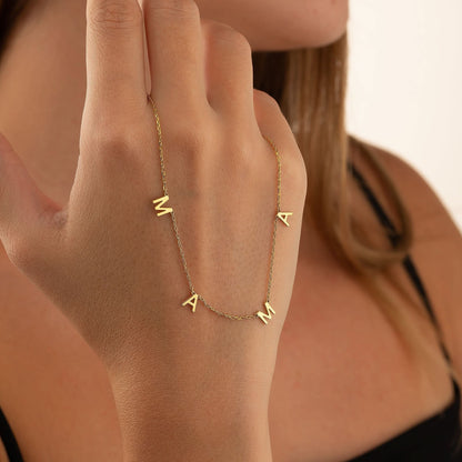MAMA Necklace, Gold Letter Necklace