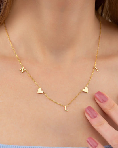 Personalized Gold Name Necklace - Dainty Letter Chain - Custom Jewelry Gift - 925k Sterling Silver