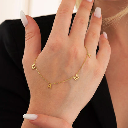 MAMA Necklace, Gold Letter Necklace