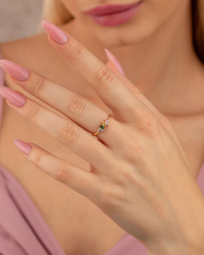 Birthstone Ring - Multi Stone Family Ring - Colorful Gem Jewelry Gift