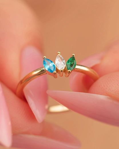 Birthstone Ring - Multi Stone Family Ring - Colorful Gem Jewelry Gift