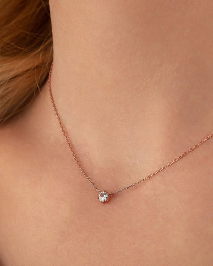 Minimalist Birthstone Necklace - Dainty Gold Chain with Colorful Gems - 925k Sterling Silver