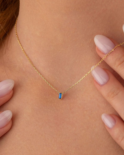Family Birthstone Necklace, Multi Stone Bar Necklace
