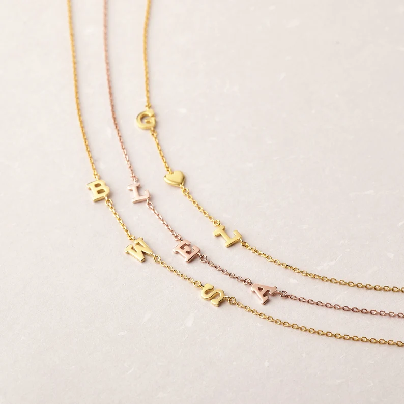 JWH font preview guide for Initials Necklace For Mom