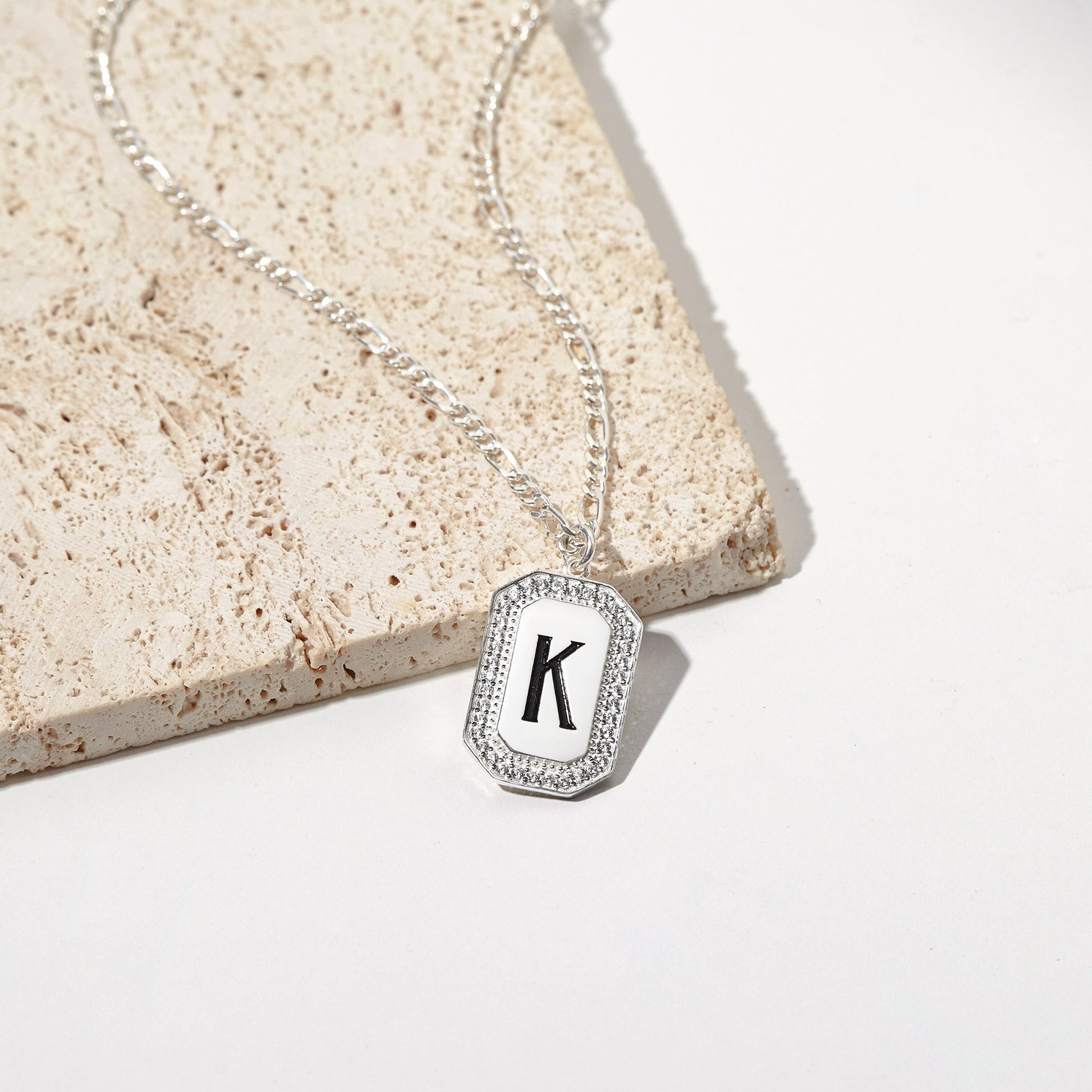 JWH Initial Tag Charm Necklace personalized jewelry