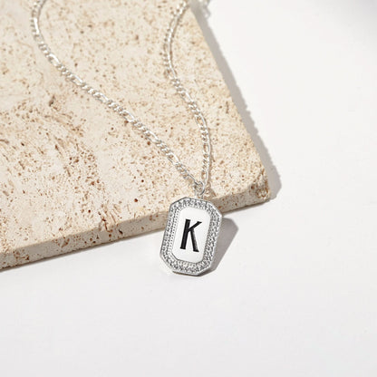 JWH Initial Tag Charm Necklace personalized jewelry