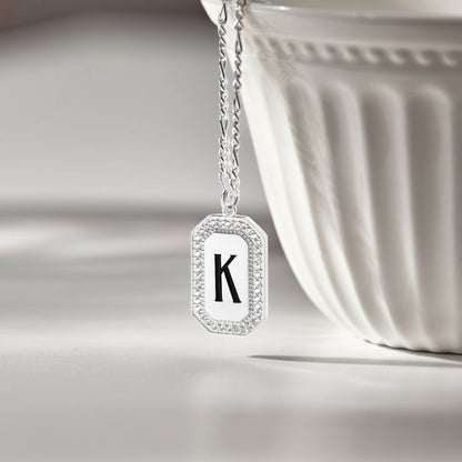 JWH Initial Tag Charm Necklace personalized jewelry