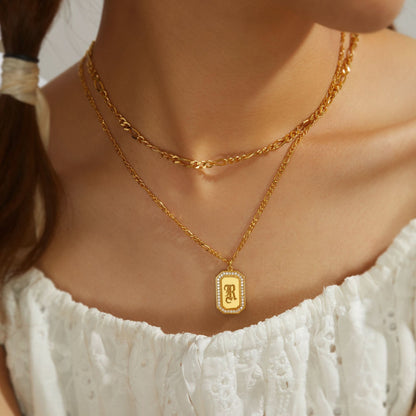 JWH Initial Tag Charm Necklace personalized jewelry