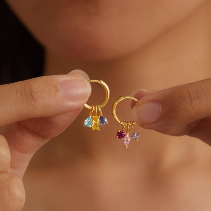 JWH Multiple Birthstone Earrings personalized jewelry