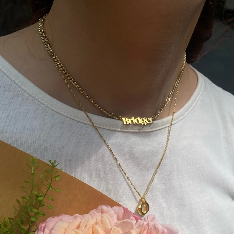 JWH font preview guide for Name Necklace - Curb Chain