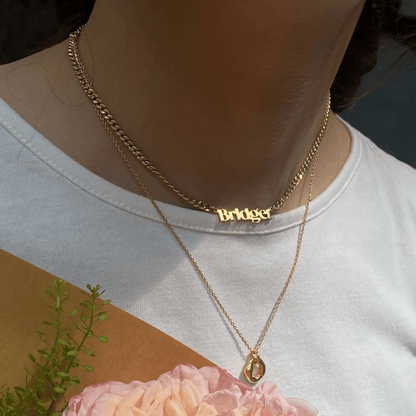 JWH font preview guide for Name Necklace - Curb Chain