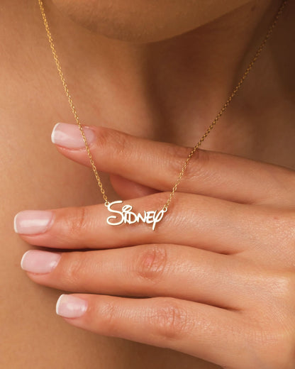 Disney Name Necklace - Custom Letter Jewelry - Personalized Gift for Her - 925k Sterling Silver