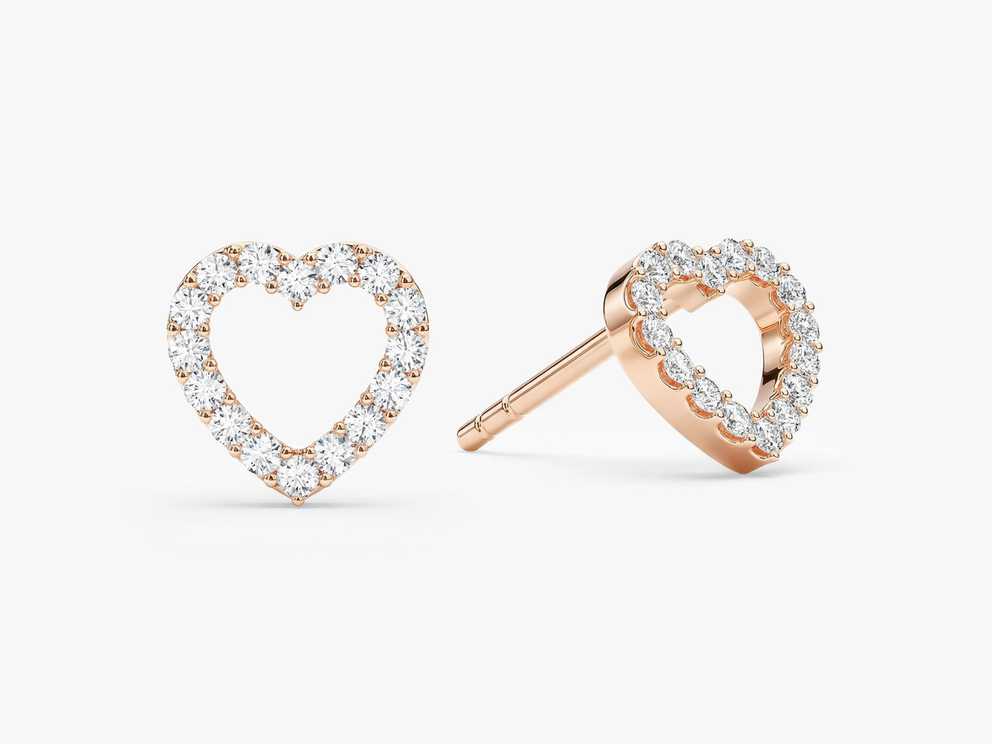 Open Heart Stud Earrings