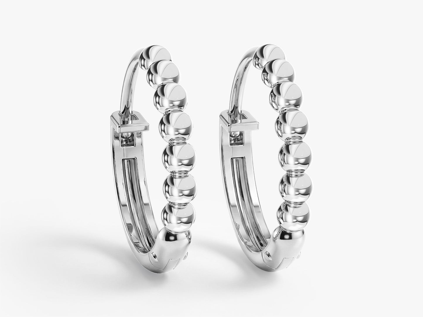 Bold Beaded Huggie Earrings