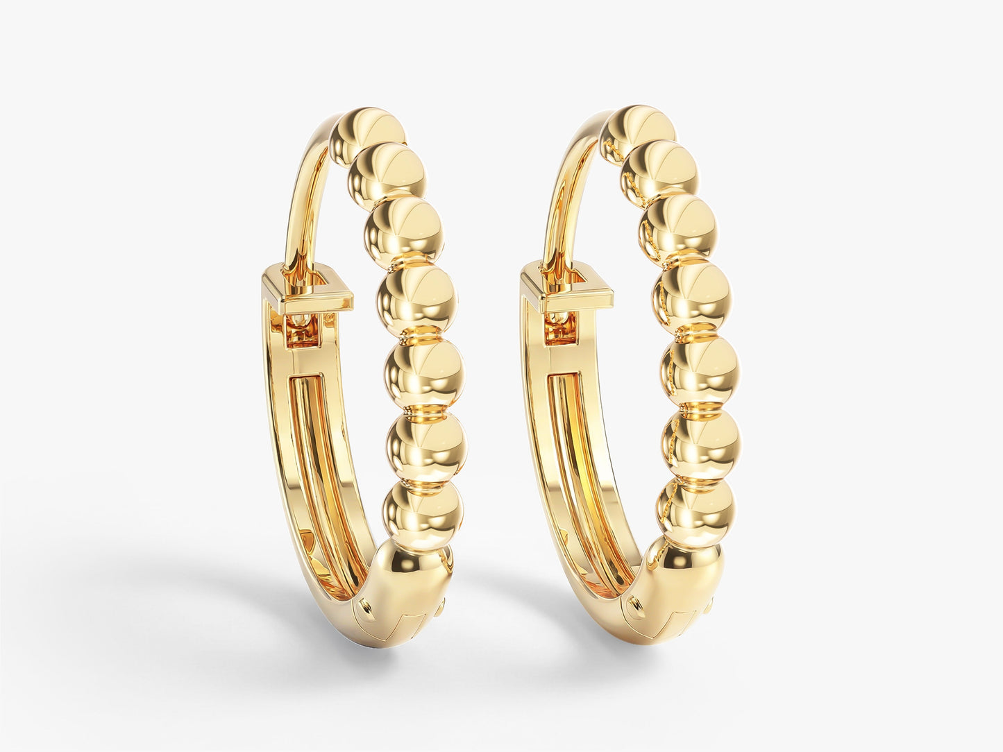 Bold Beaded Huggie Earrings