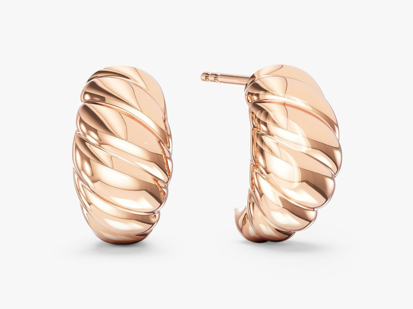 Bold Croissant Dome Huggie Earrings