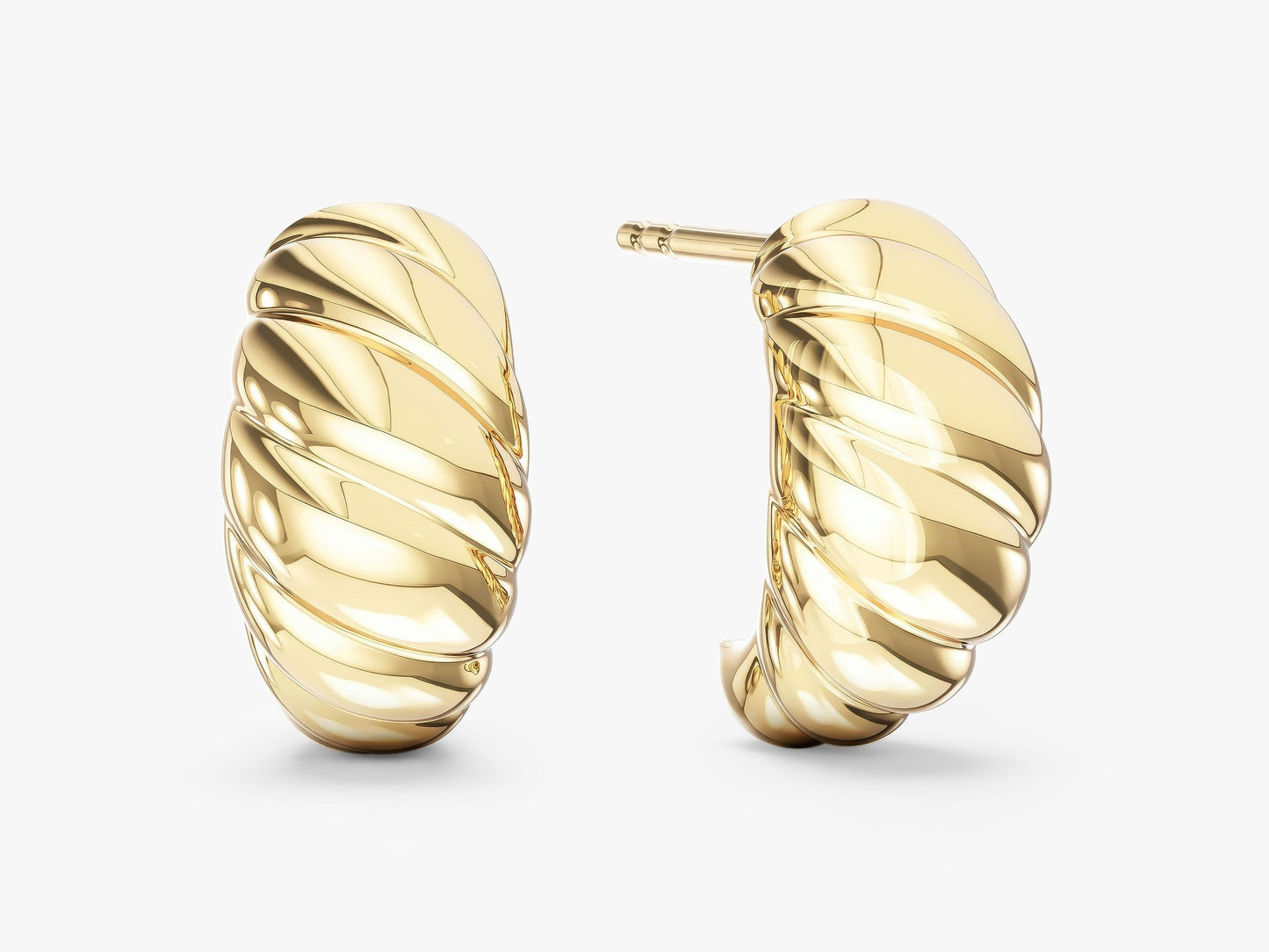 Bold Croissant Dome Huggie Earrings