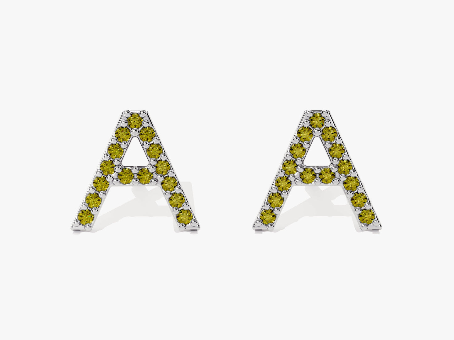 Birthstone Initial Stud Earrings