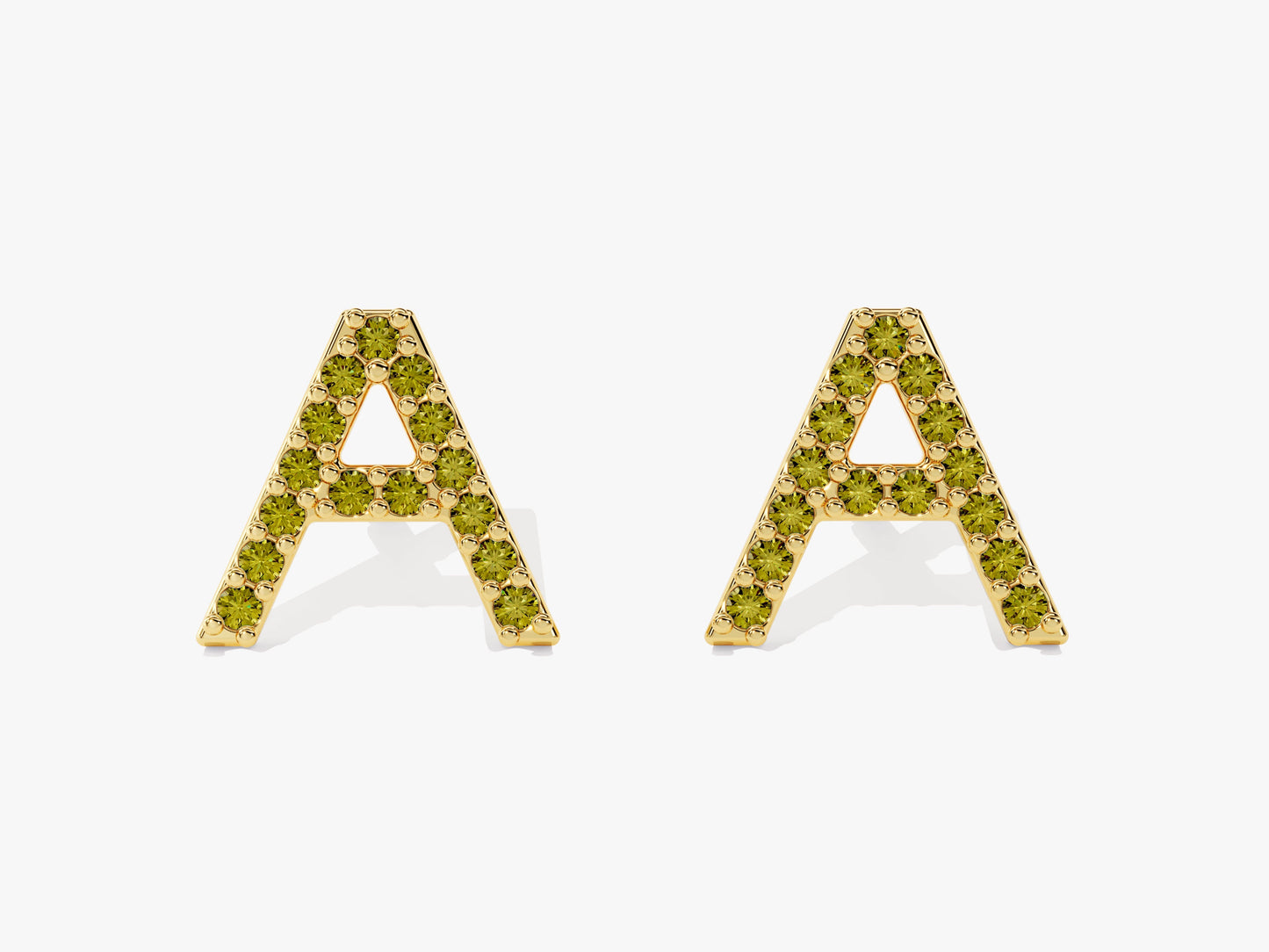 Birthstone Initial Stud Earrings