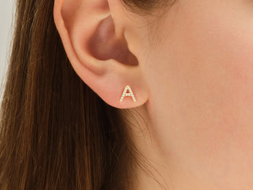 Tiny Letter Earrings