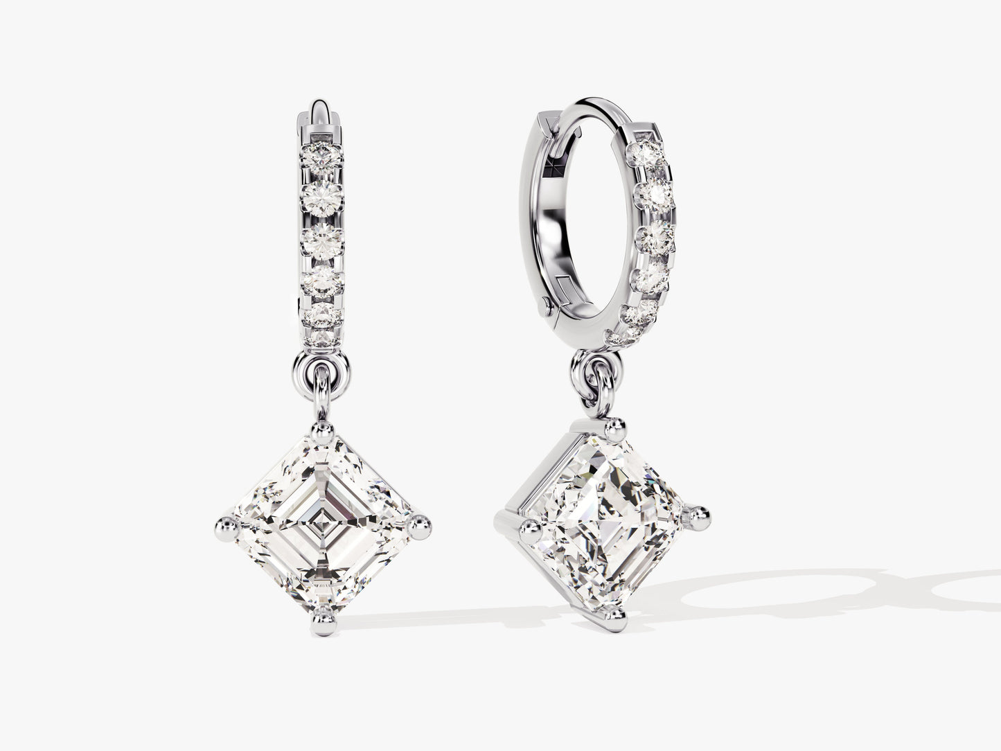 Asscher Cut Drop Earrings