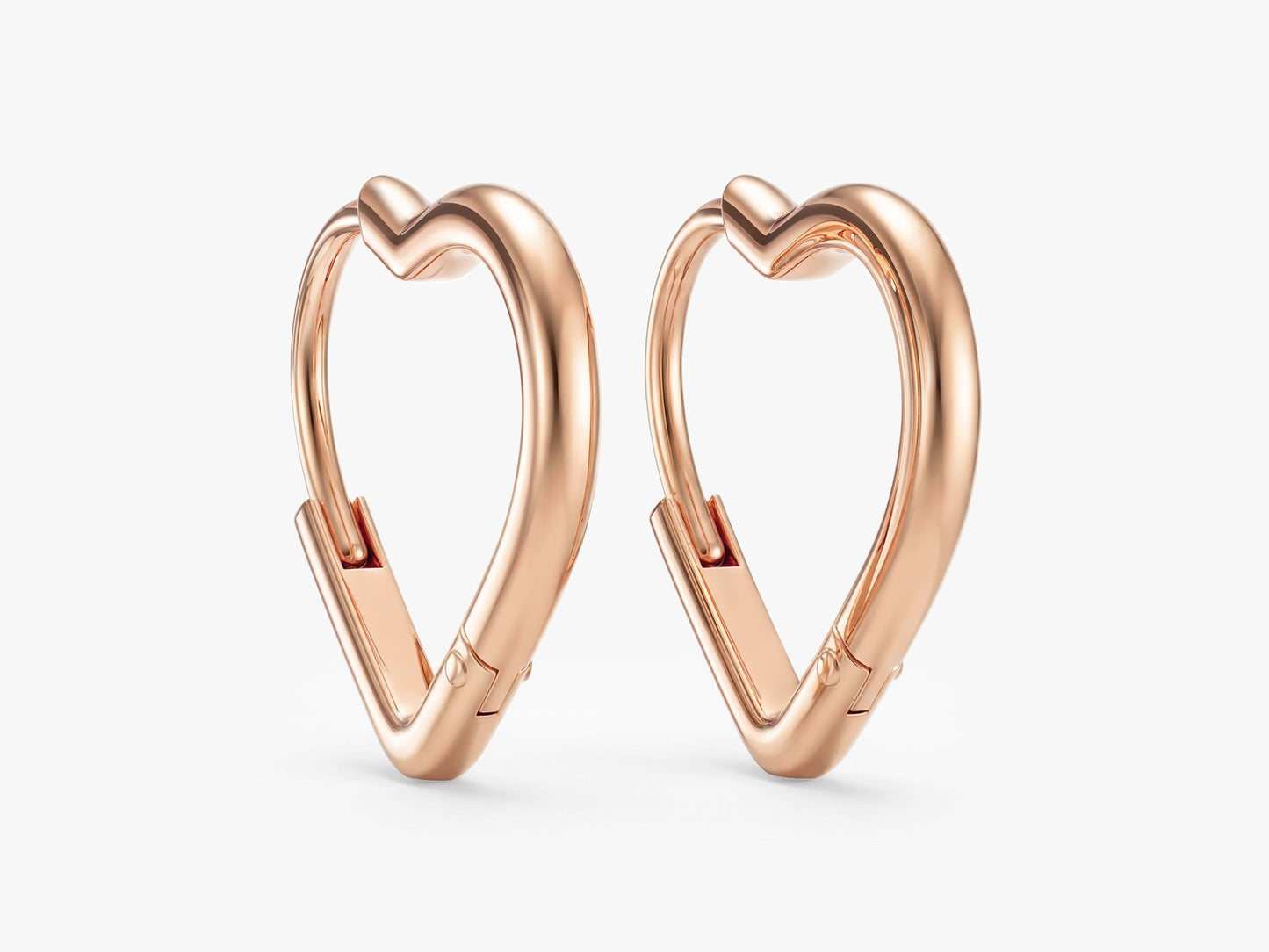 Open Heart Hoop Earrings