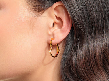 Abstract Heart Hoop Earrings