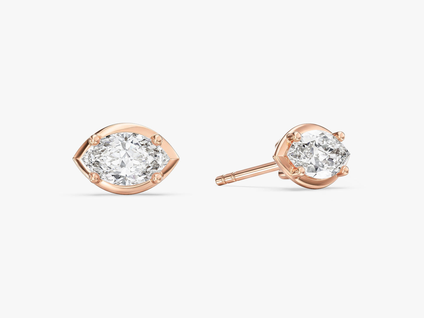 Bezel Marquise Solitaire Earrings