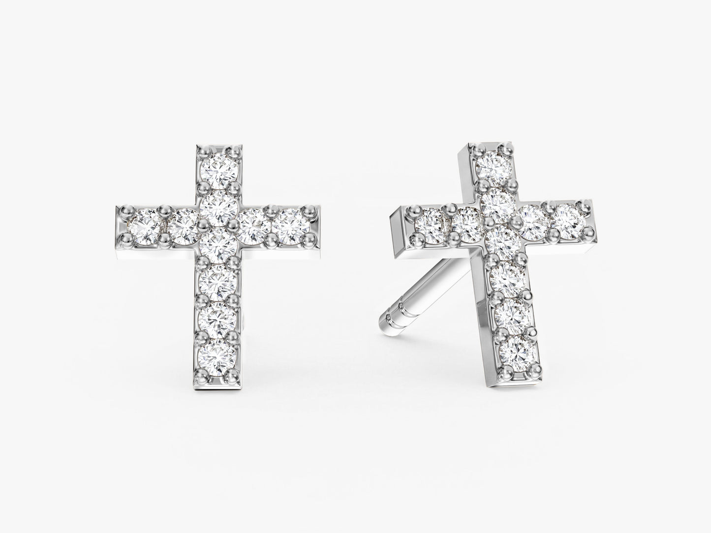 Pave Cross Earrings