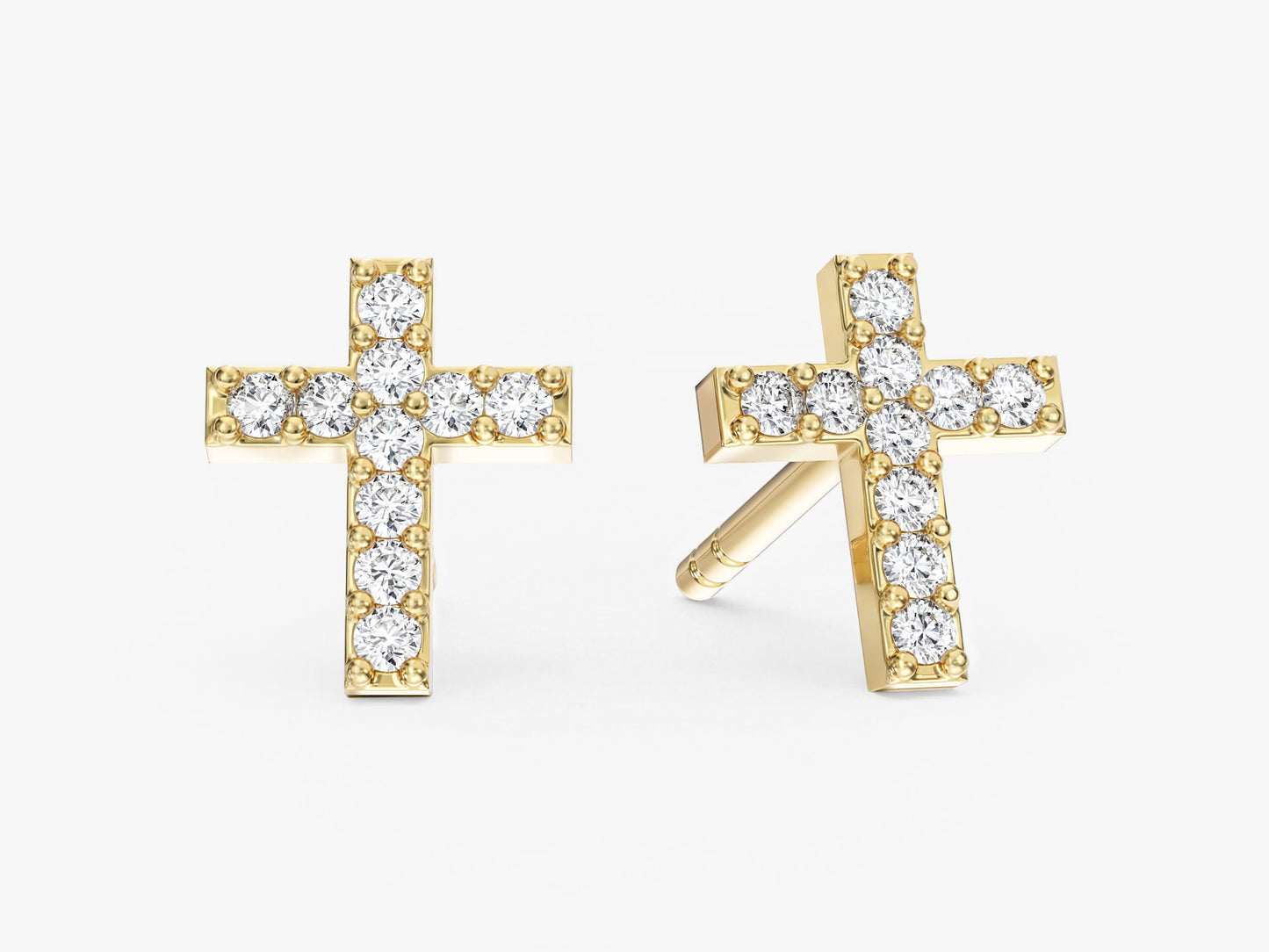 Pave Cross Earrings