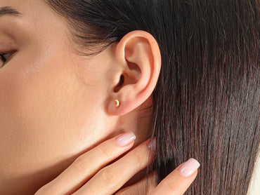 Mini Crescent Moon Stud Earrings