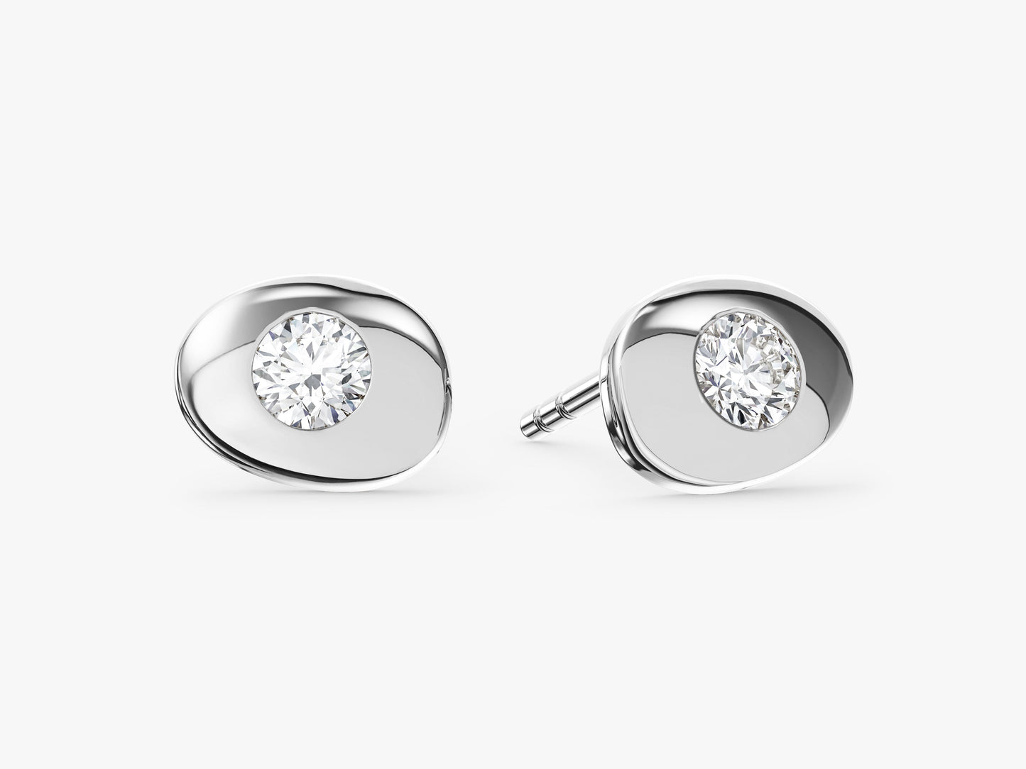 Flush Set Stud Earrings