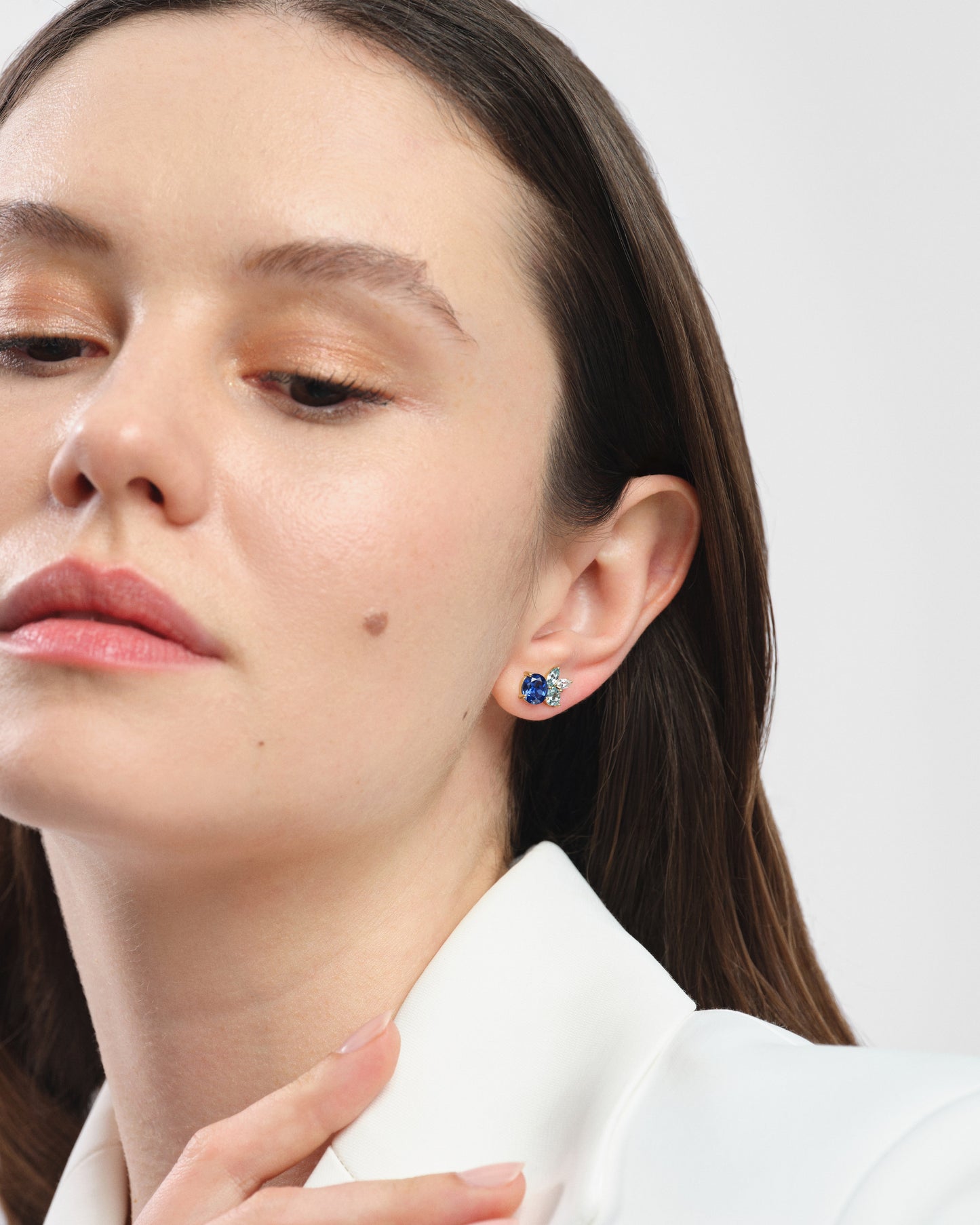 Multi Cut Birthstone Cluster Earrings