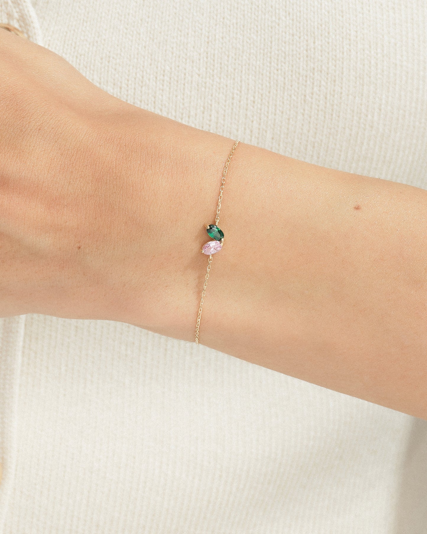 Oval Birthstone Family Bracelet