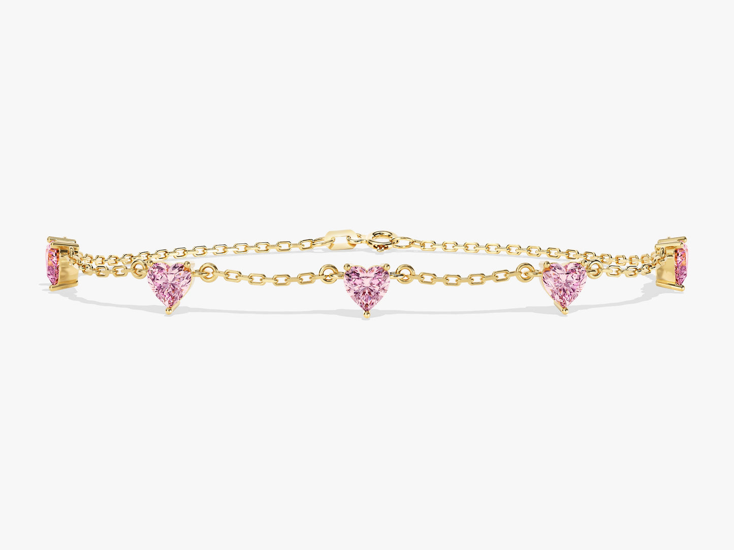 Heart Birthstone Station Bracelet