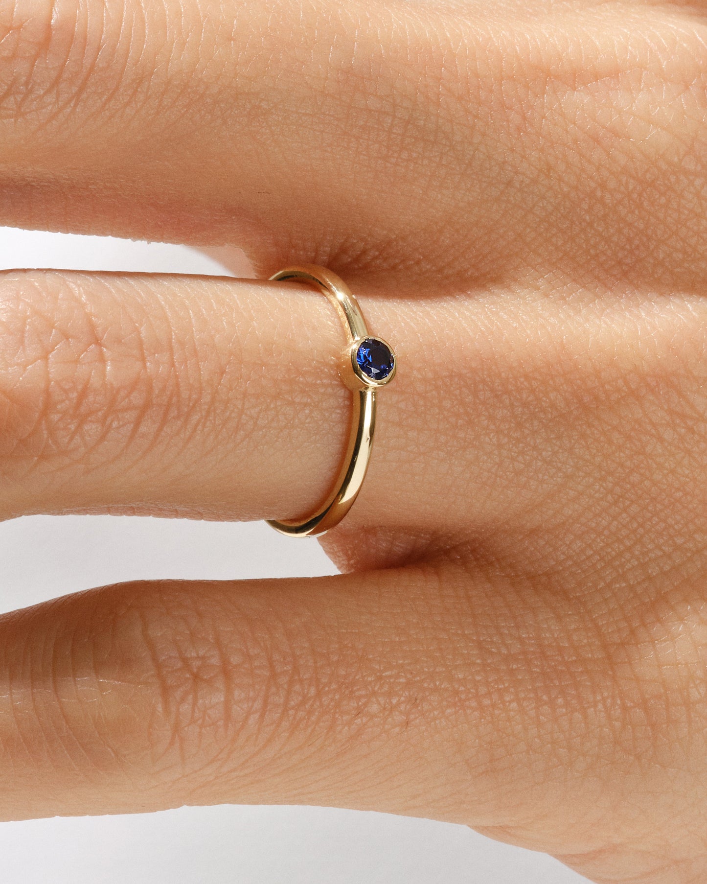 Bezel Set Round Birthstone Ring