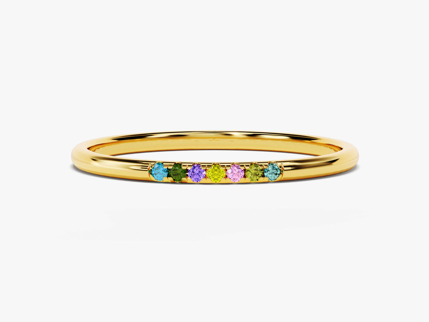 Minimalist Pave Set Birthstone Ring