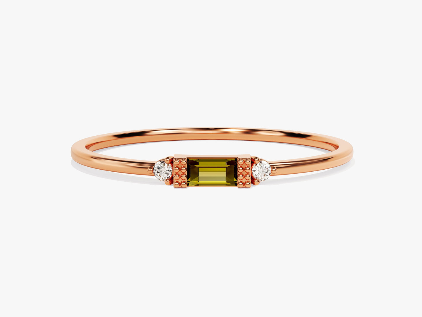 Baguette Cut Birthstone Ring