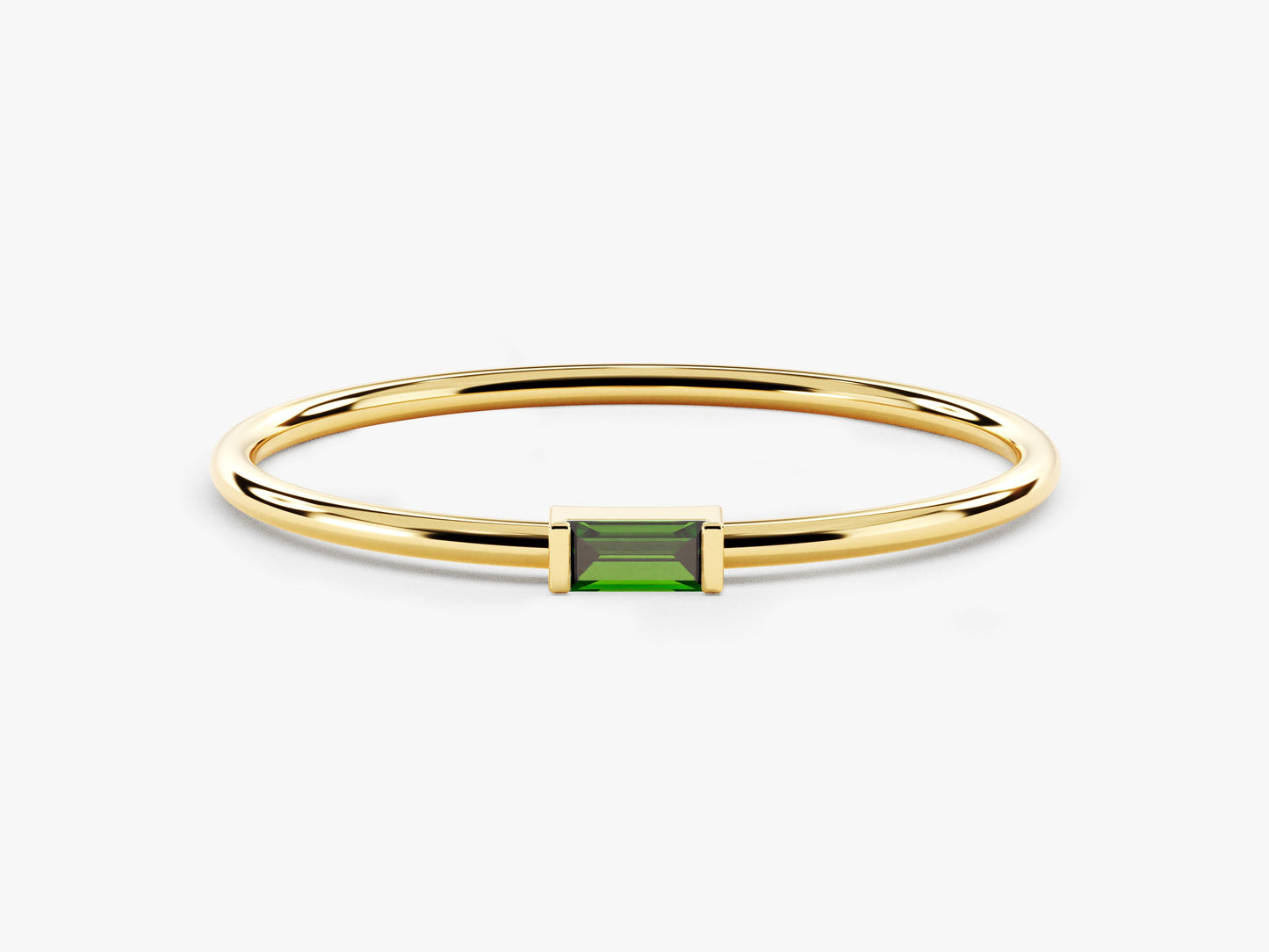 Bezel Set Baguette Birthstone Ring