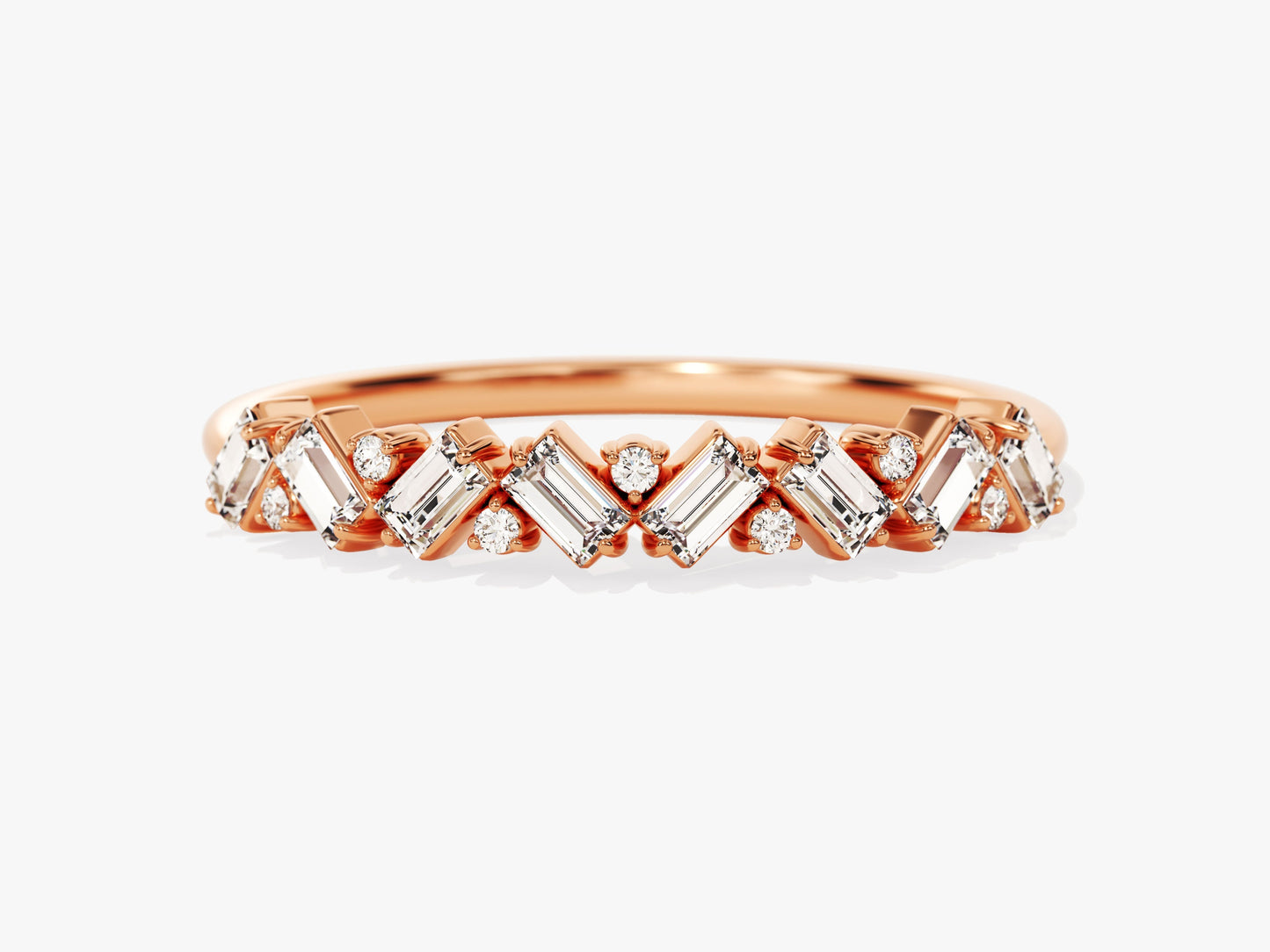 Petite Baguette Cluster Wedding Band